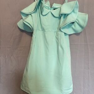 Mint Green Ruffled Kids Dress